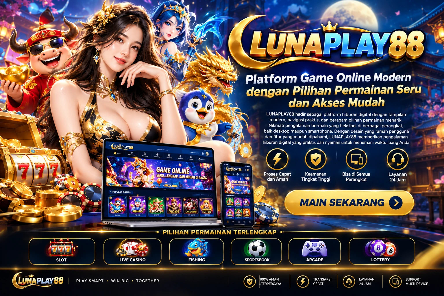 LUNAPLAY88 – Platform Game Online Modern dengan Pilihan Permainan Seru dan Akses Mudah